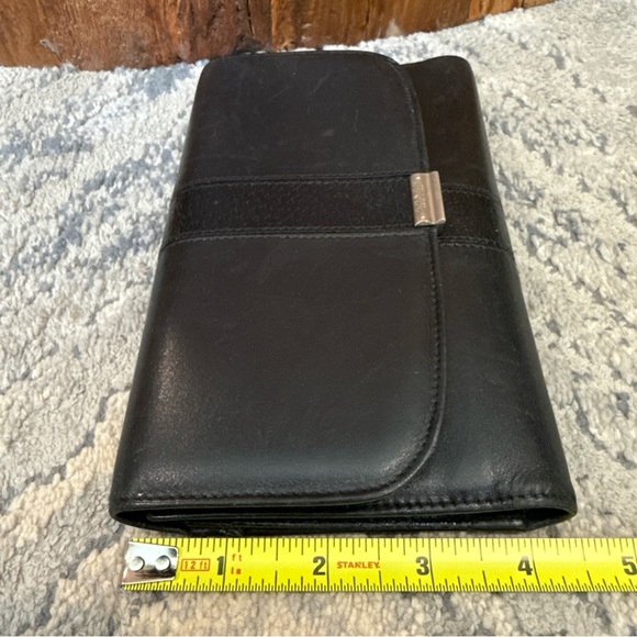 Vintage Coach Black Leather Bifold Envelope Clutch Wallet - Picture 3 of 9